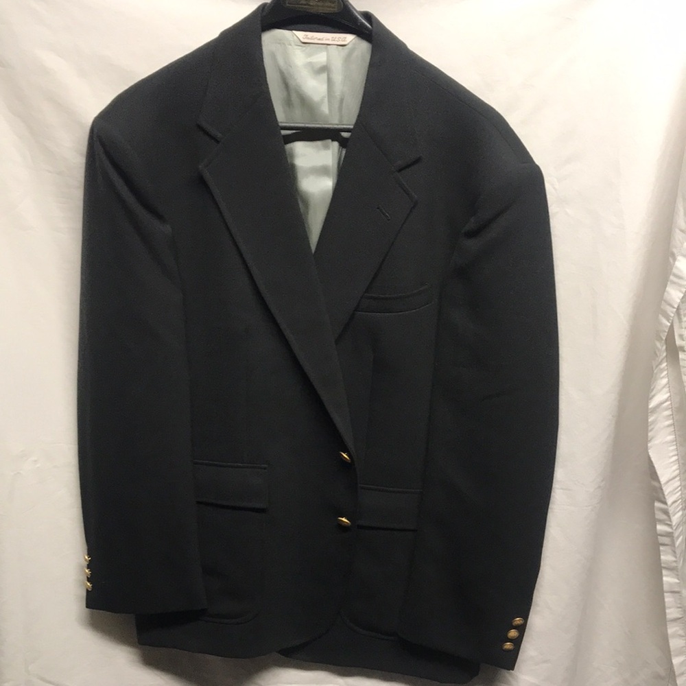 Stafford Classic Men's Black Blazer with Gold Buttons 46R